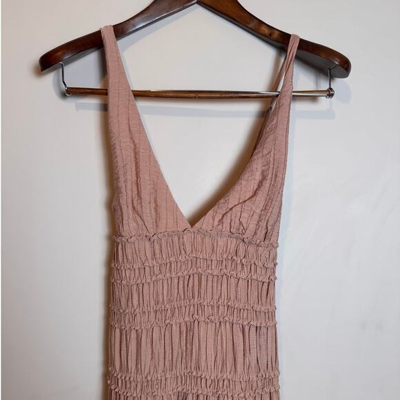 Zara Textured Midi Dress Pale Pink - Size XS - Picture 4 of 8